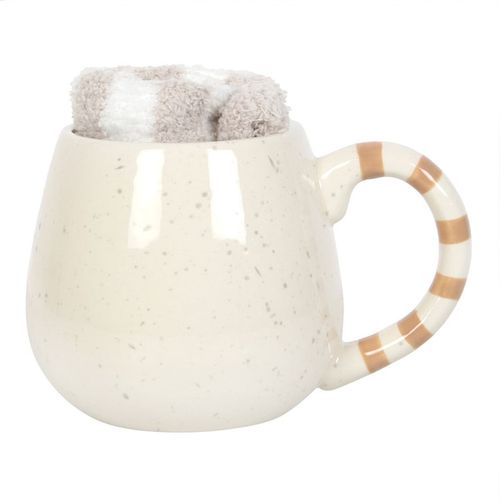 Snowman Mug and Socks Set back white black