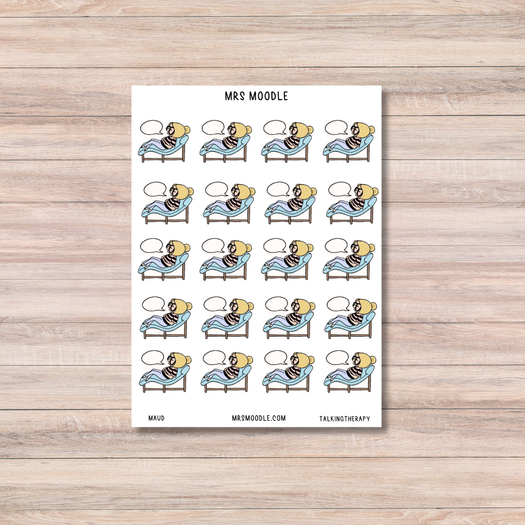 maud therapy time character journal sticker