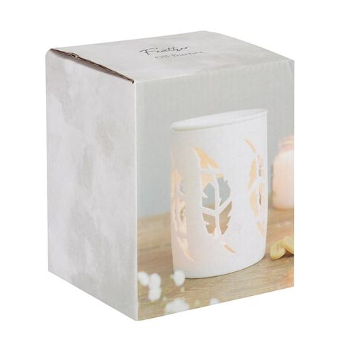 White Feather Cut Out Oil Burner N/A