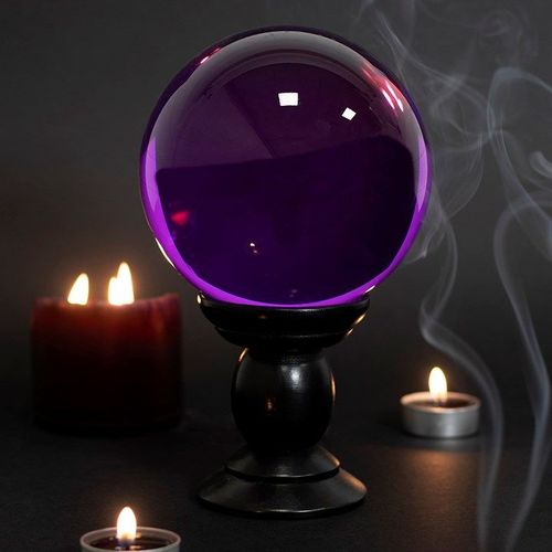 Large Purple Crystal Ball on Stand N/A