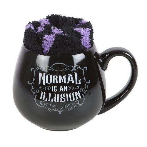 Normal is an Illusion Gothic Mug and Socks Set N/A