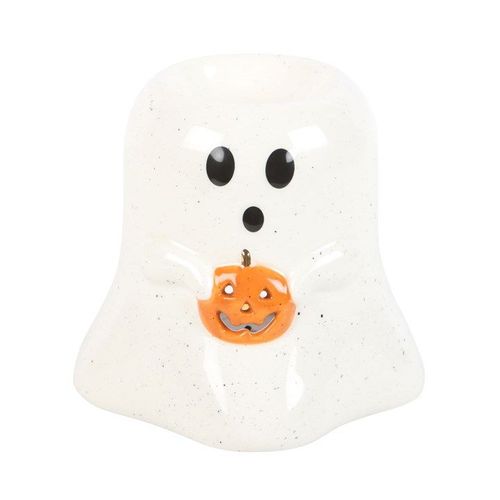 Ghost Shaped Oil Burner and Wax Warmer with Pumpkin N/A