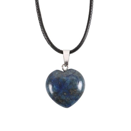 Lapis Lazuli Healing Crystal Heart Necklace N/A