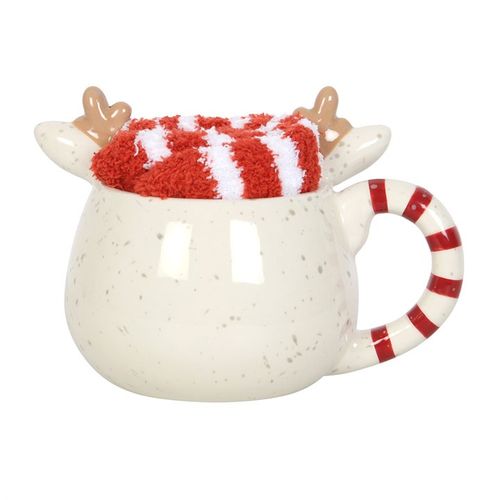 Rudolph Reindeer Mug and Socks Set N/A