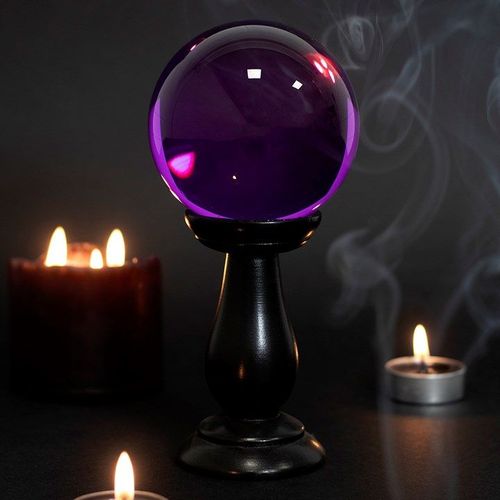 Small Purple Crystal Ball on Stand N/A