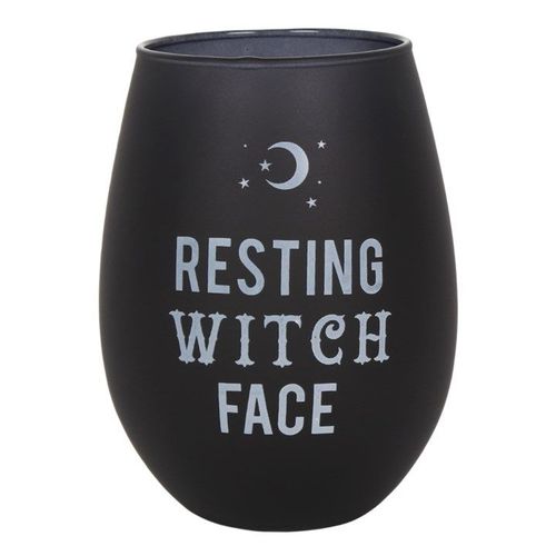 Resting Witch Face Stemless Wine Glass N/A