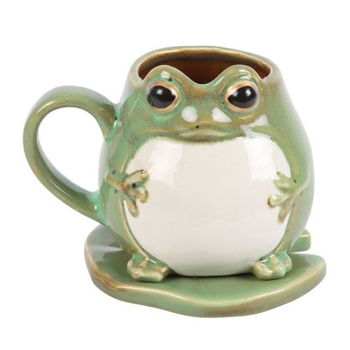 Frog Shaped Mug and Lily Pad Saucer N/A