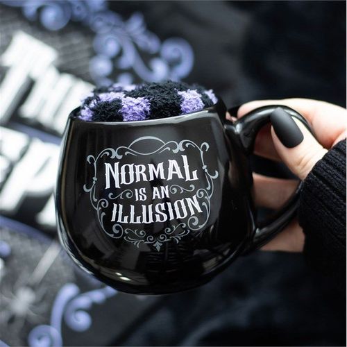 Normal is an Illusion Gothic Mug and Socks Set N/A