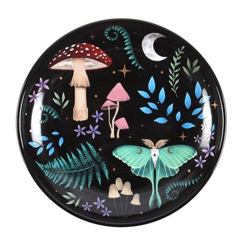Round Dark Forest Print Trinket Dish N/A