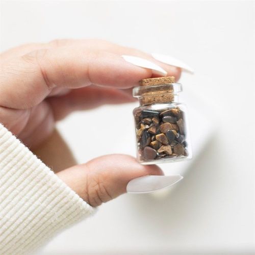 Jar of Confidence Tiger's Eye Crystal in a Matchbox N/A