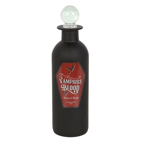 Vampire Blood Decorative Glass Potion Bottle front black red