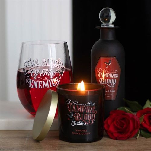 Vampire Blood Decorative Glass Potion Bottle front red black