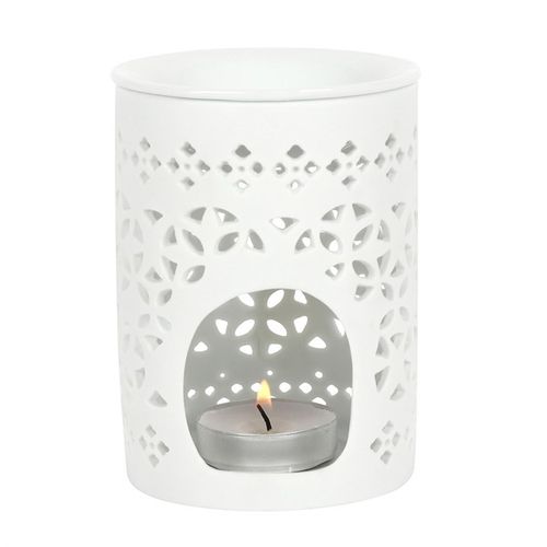White Matte Cut Out Oil Burner front white grey