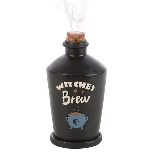 Witches Brew Potion Bottle Incense Cone Burner front black blue