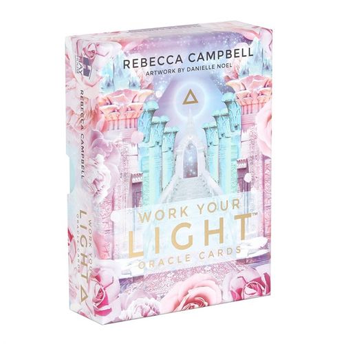 Work Your Light Oracle Cards front pink blue